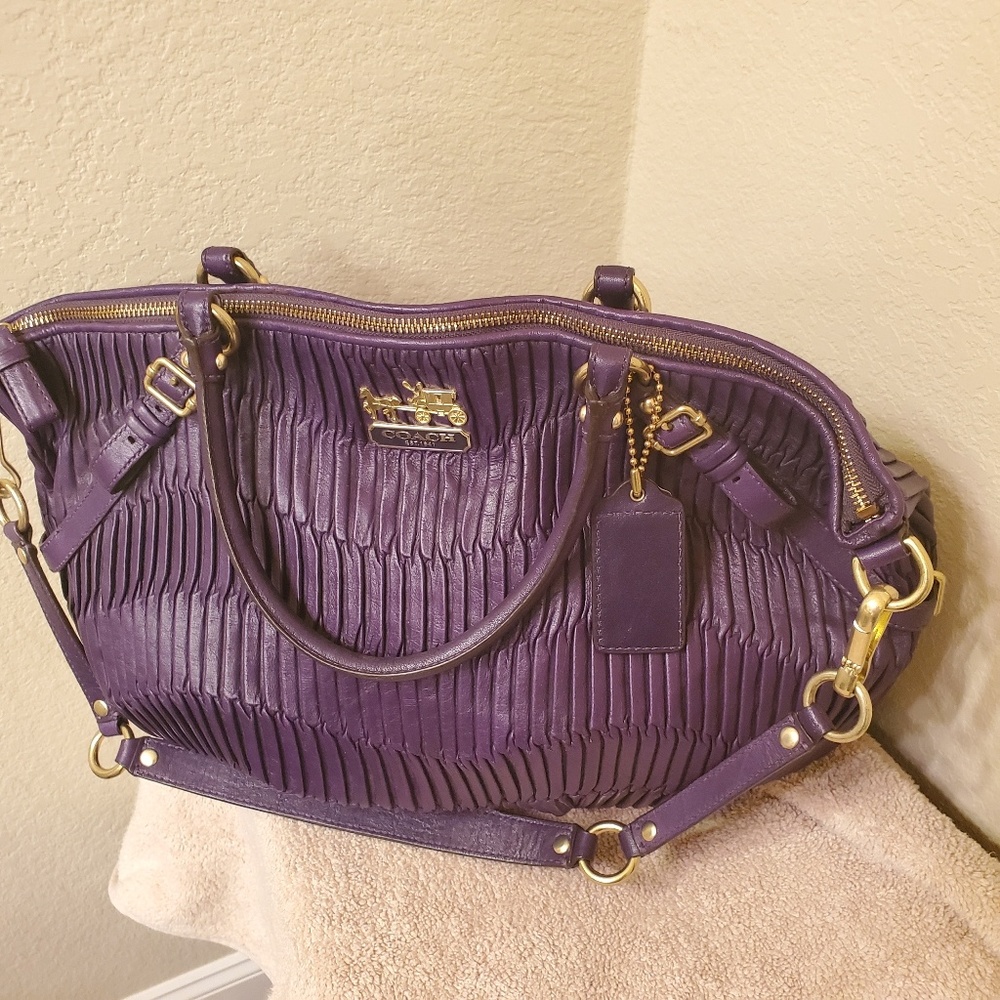 Coach purple large gathered Sophia